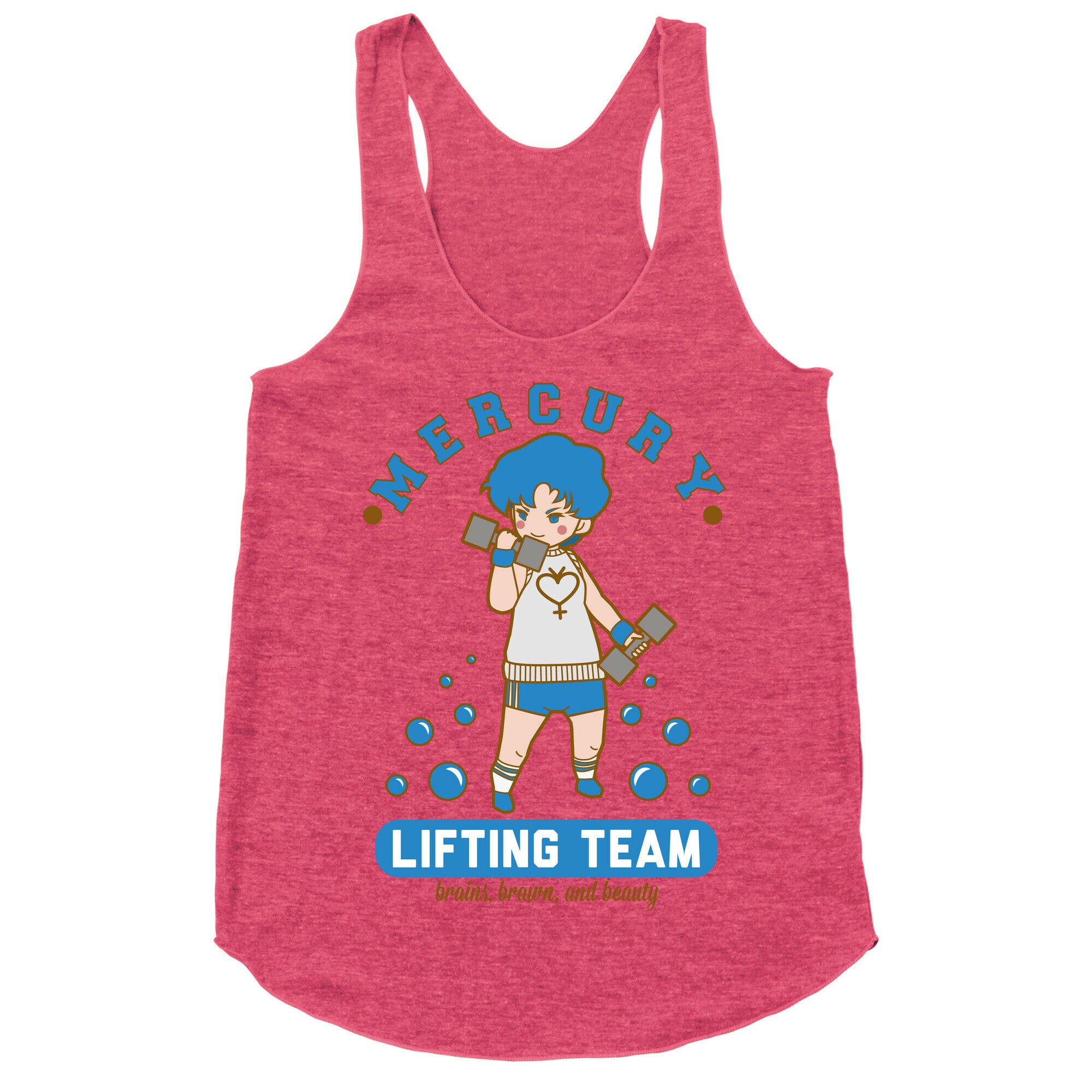 Mercury Lifting Team Parody White Racerback Tank